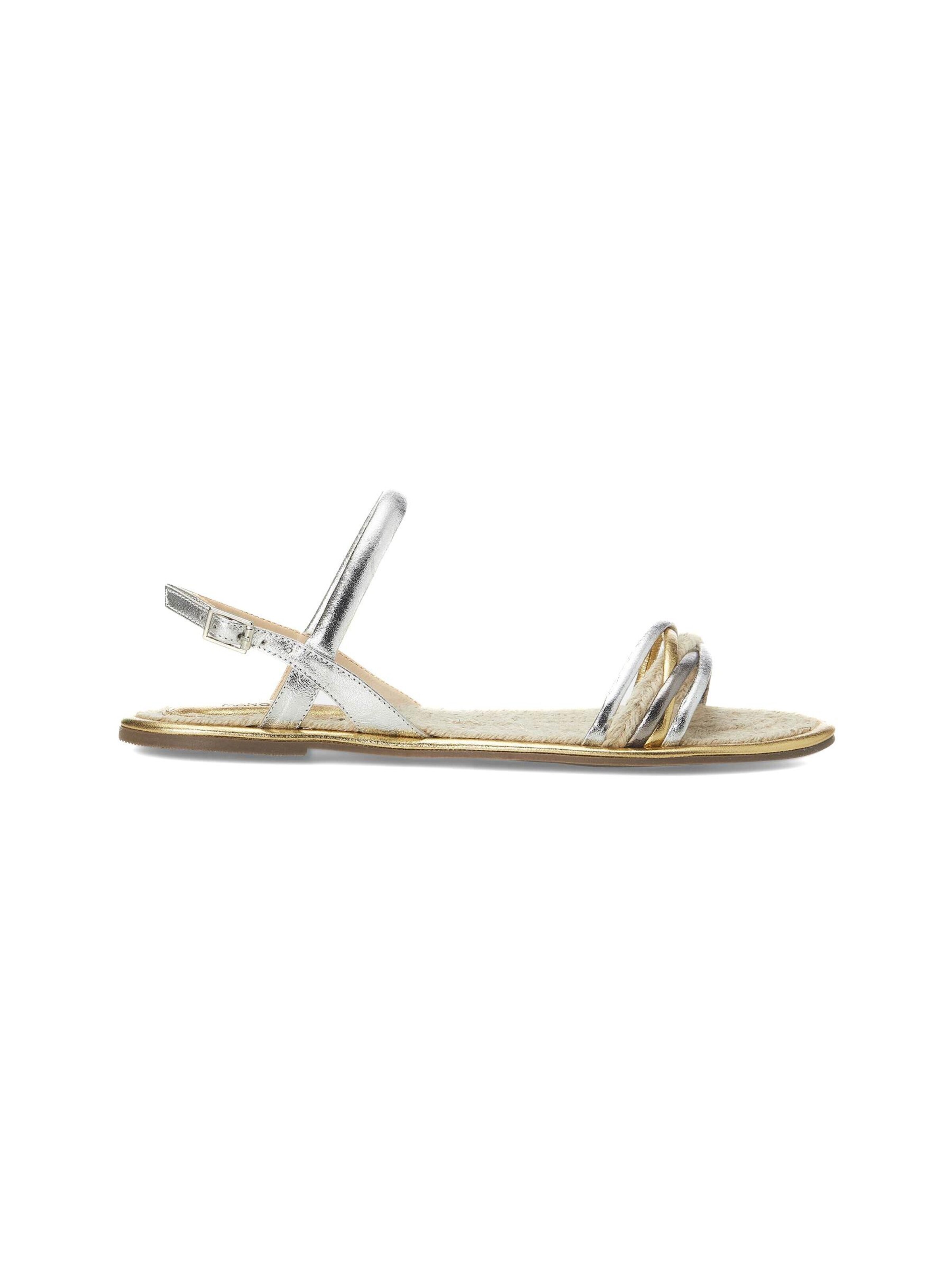 Mangara Atelier Strap sandal 'Sandales Albizia en Raffia' in Gold: front