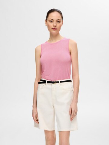 SELECTED FEMME Sticktop 'SLFMoon' i pink: forside