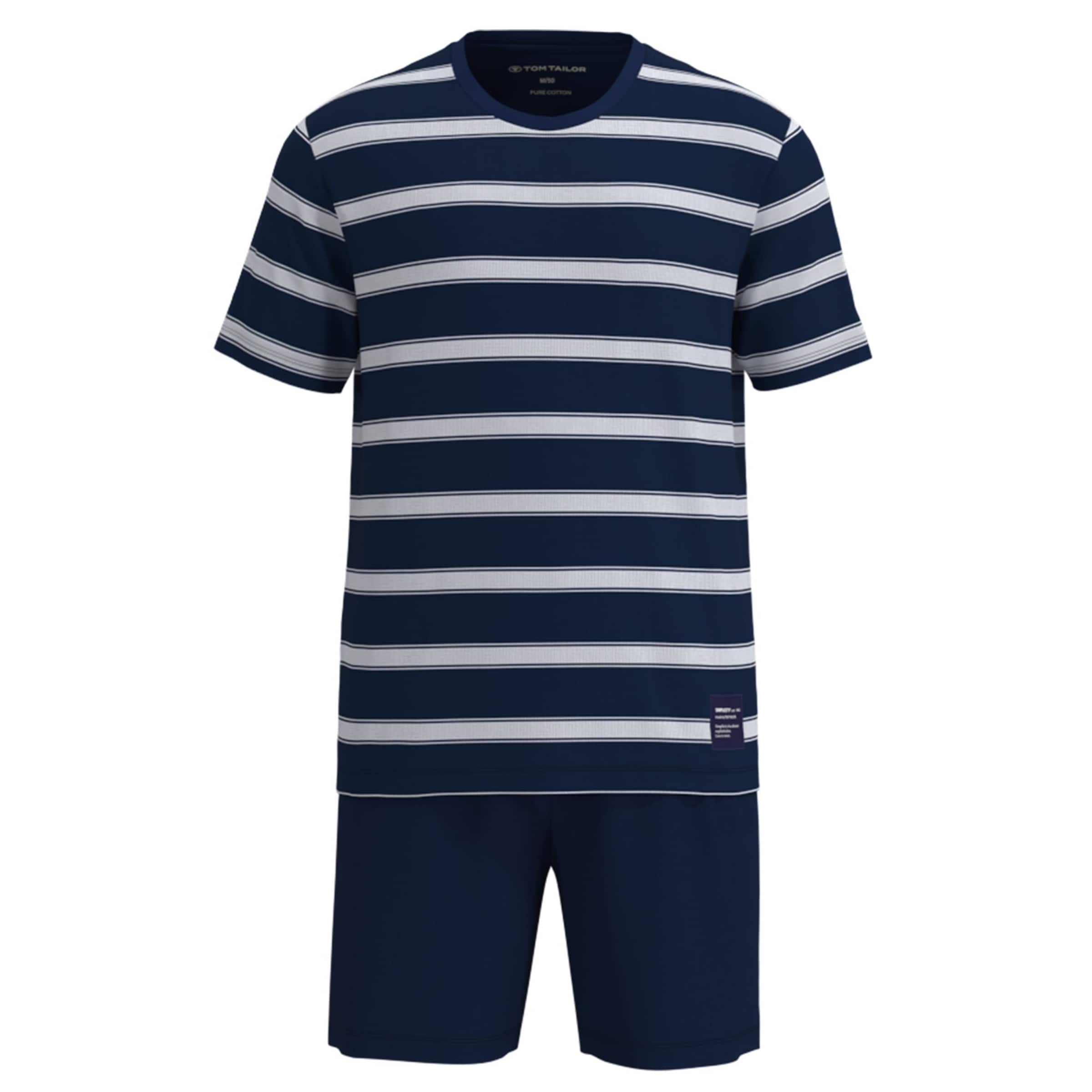 TOM TAILOR Pyjama kort in Blauw: voorkant