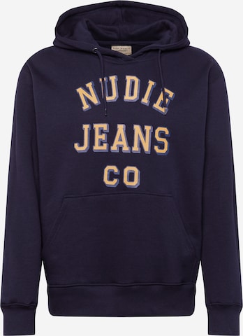 Nudie Jeans Co Sweatshirt 'Franke' i blå: framsida