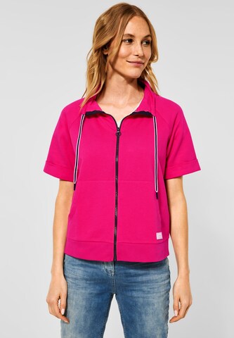 CECIL Zip-Up Hoodie in Pink: front