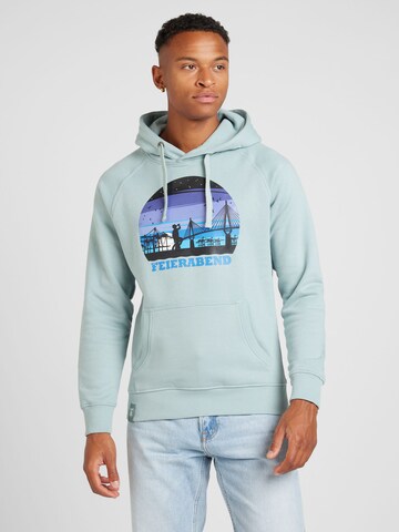 Derbe Sweatshirt 'Ryan Zip' in Green: front