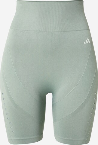 Skinny Pantalon de sport 'Studio Aero Bike' ADIDAS PERFORMANCE en vert : devant