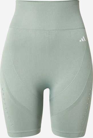 ADIDAS PERFORMANCE - Skinny Calças de desporto 'Studio Aero Bike' em verde: frente