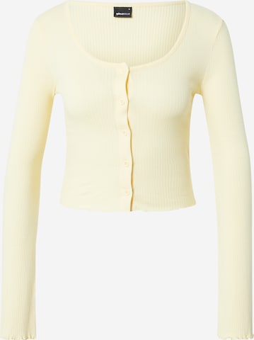 Gina Tricot Плетена жилетка 'Pauline' в жълто: отпред