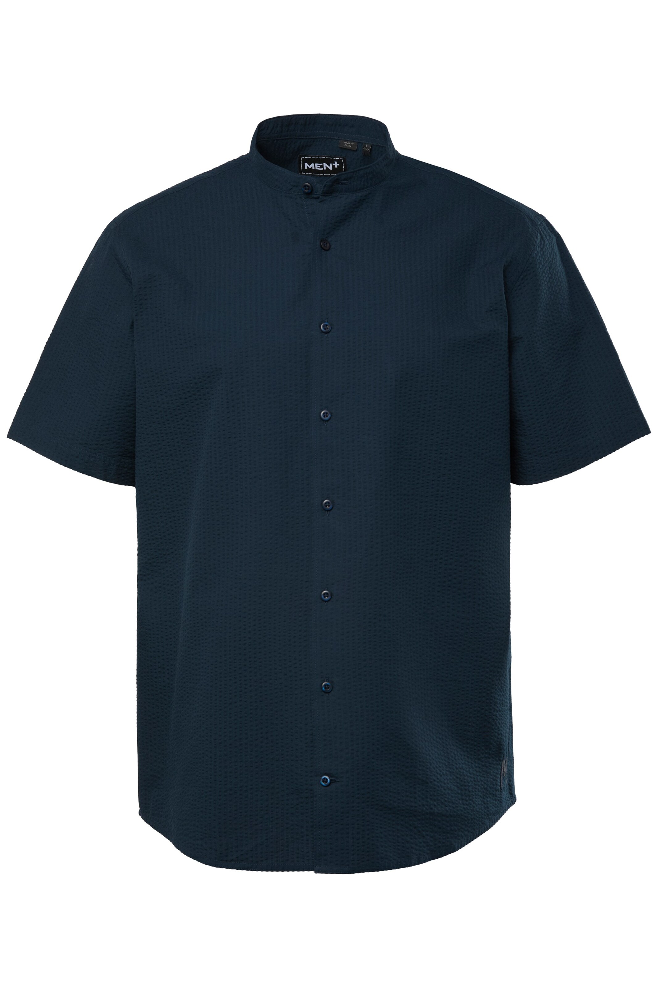 Men Plus Regular fit Button Up Shirt in Blue: front