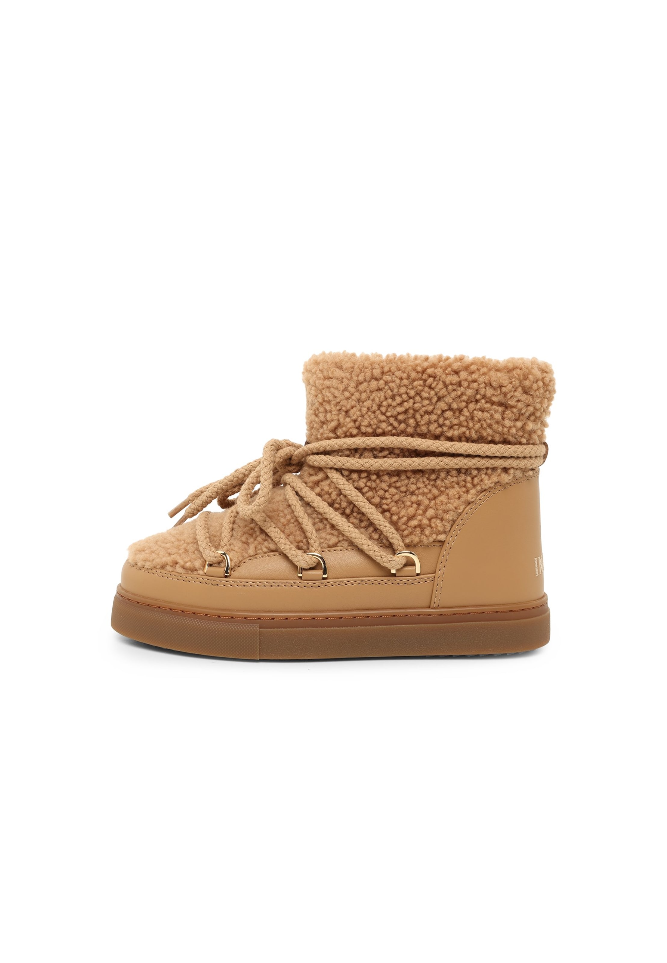 INUIKII - Botas de nieve 'CURLY' en beige: frente