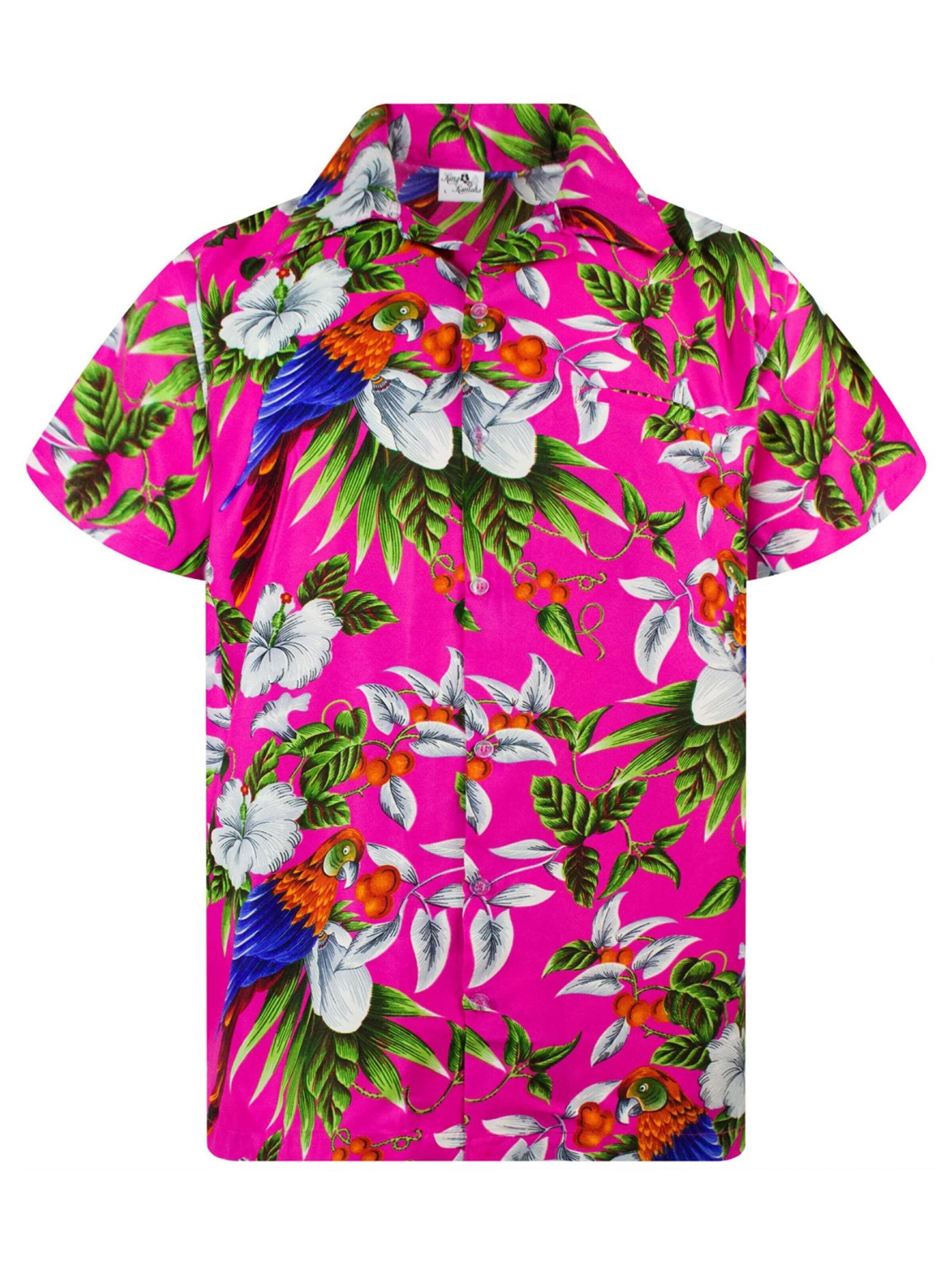 King Kameha T-shirt 'Cherryparrot' i rosa: framsida