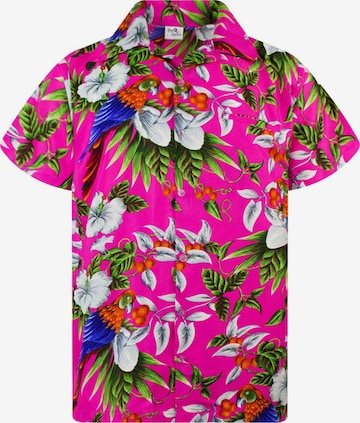 King Kameha T-shirt 'Cherryparrot' i rosa: framsida