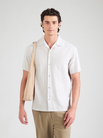JACK & JONES - Ajuste confortable Camisa 'JJESUMMER' en beige: frente