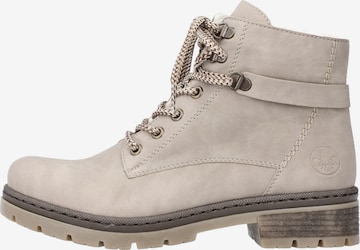 Rieker Lace-Up Ankle Boots in Beige