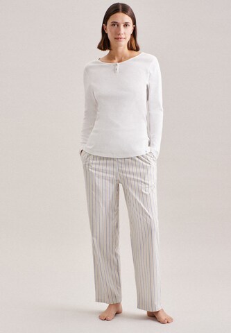 SEIDENSTICKER Pajama Pants 'Schwarze Rose' in White
