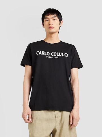 Carlo Colucci Shirt 'Di Comun' in Zwart: voorkant