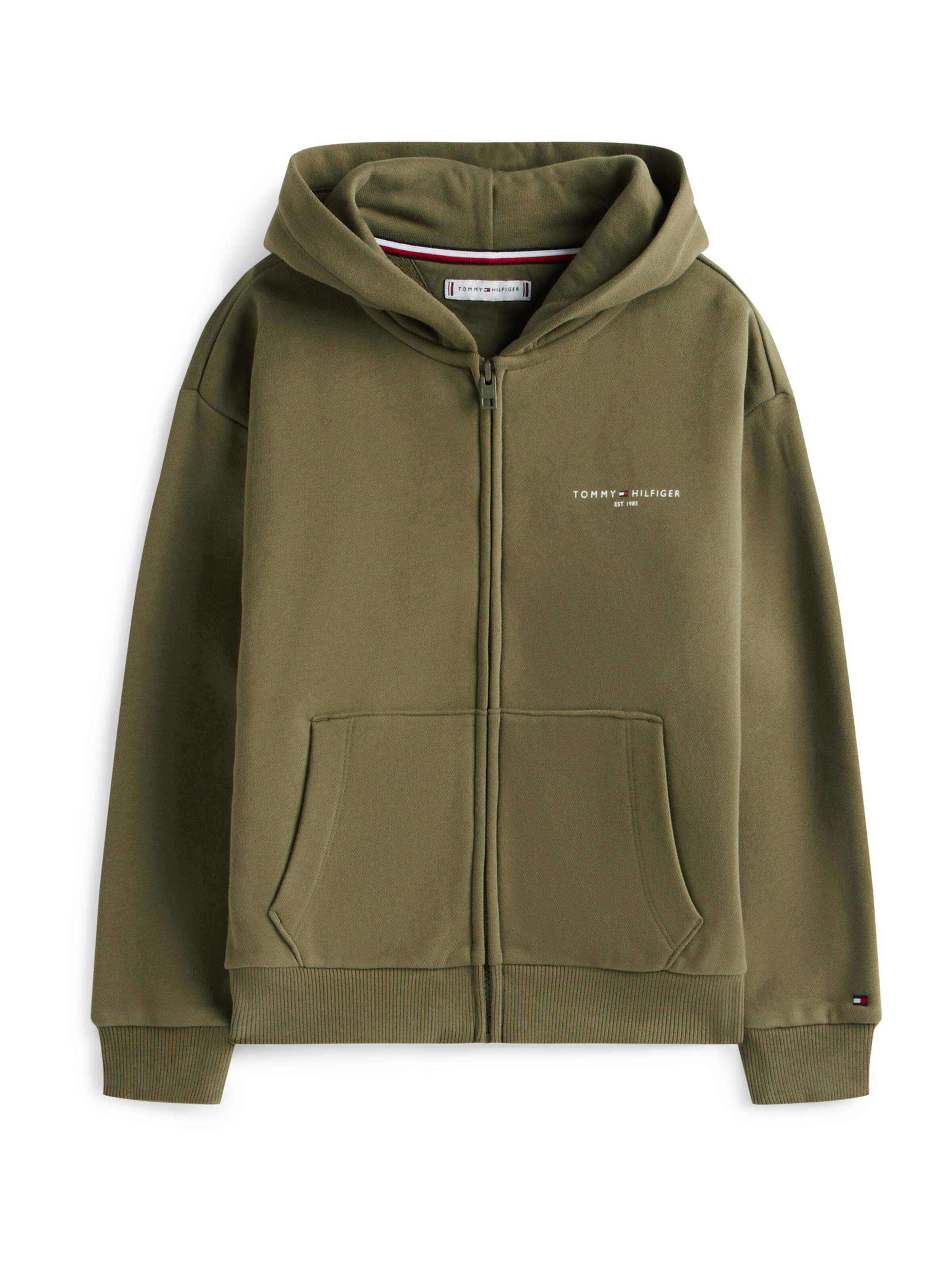 TOMMY HILFIGER Sweatjacke in Grün: Vorderseite