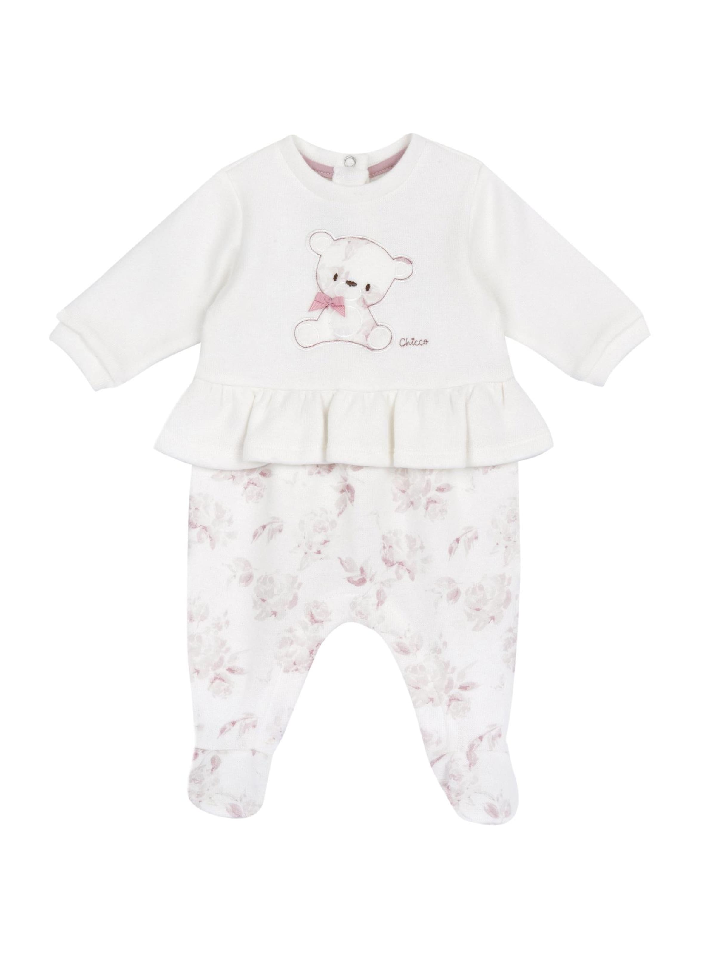 Chicco Pižama | bela barva: sprednja stran