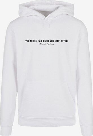 Merchcode Sweatshirt 'Never Give Up' in Weiß: predná strana