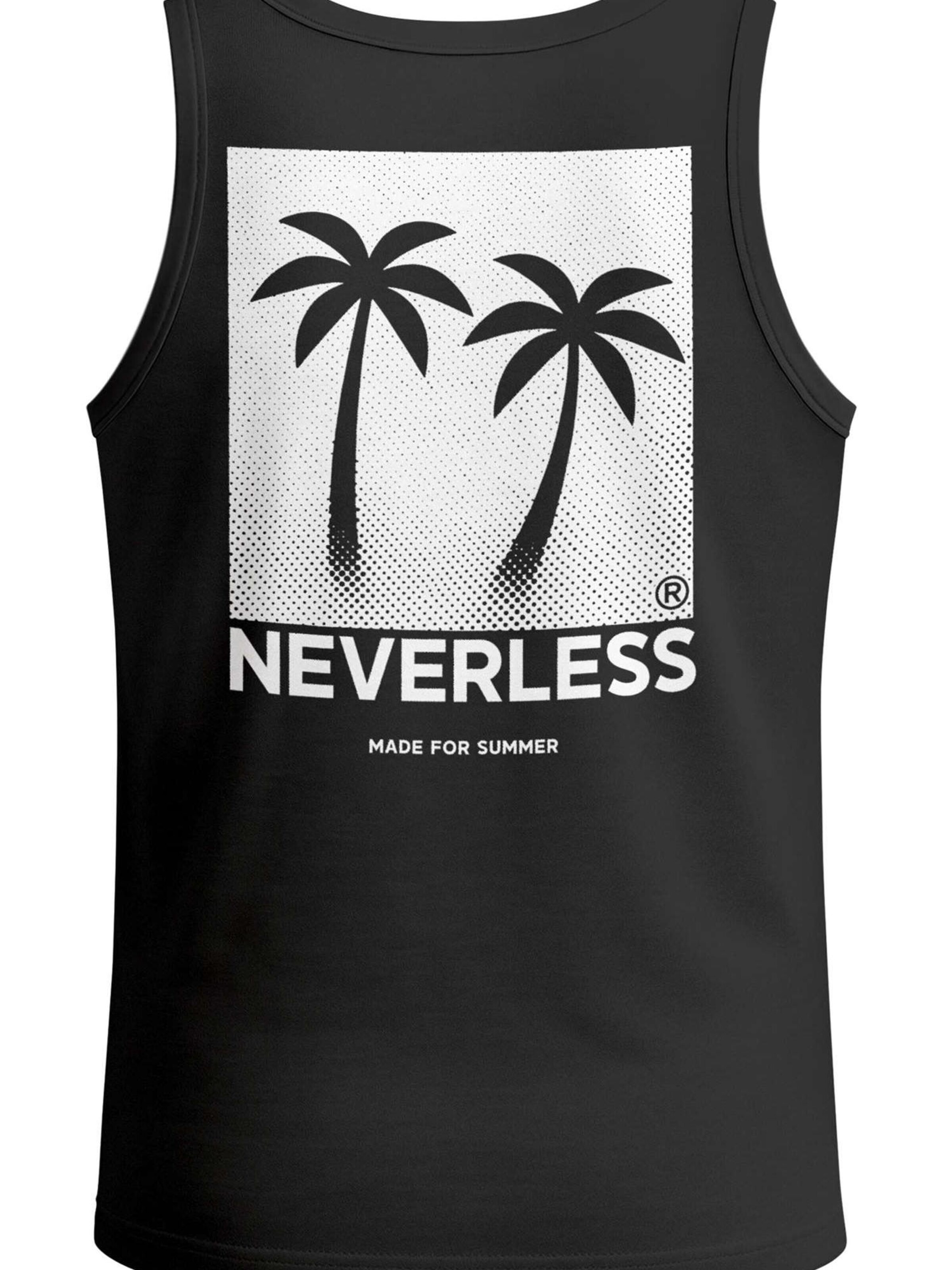 Neverless Shirt 'Palmen' in Black: front