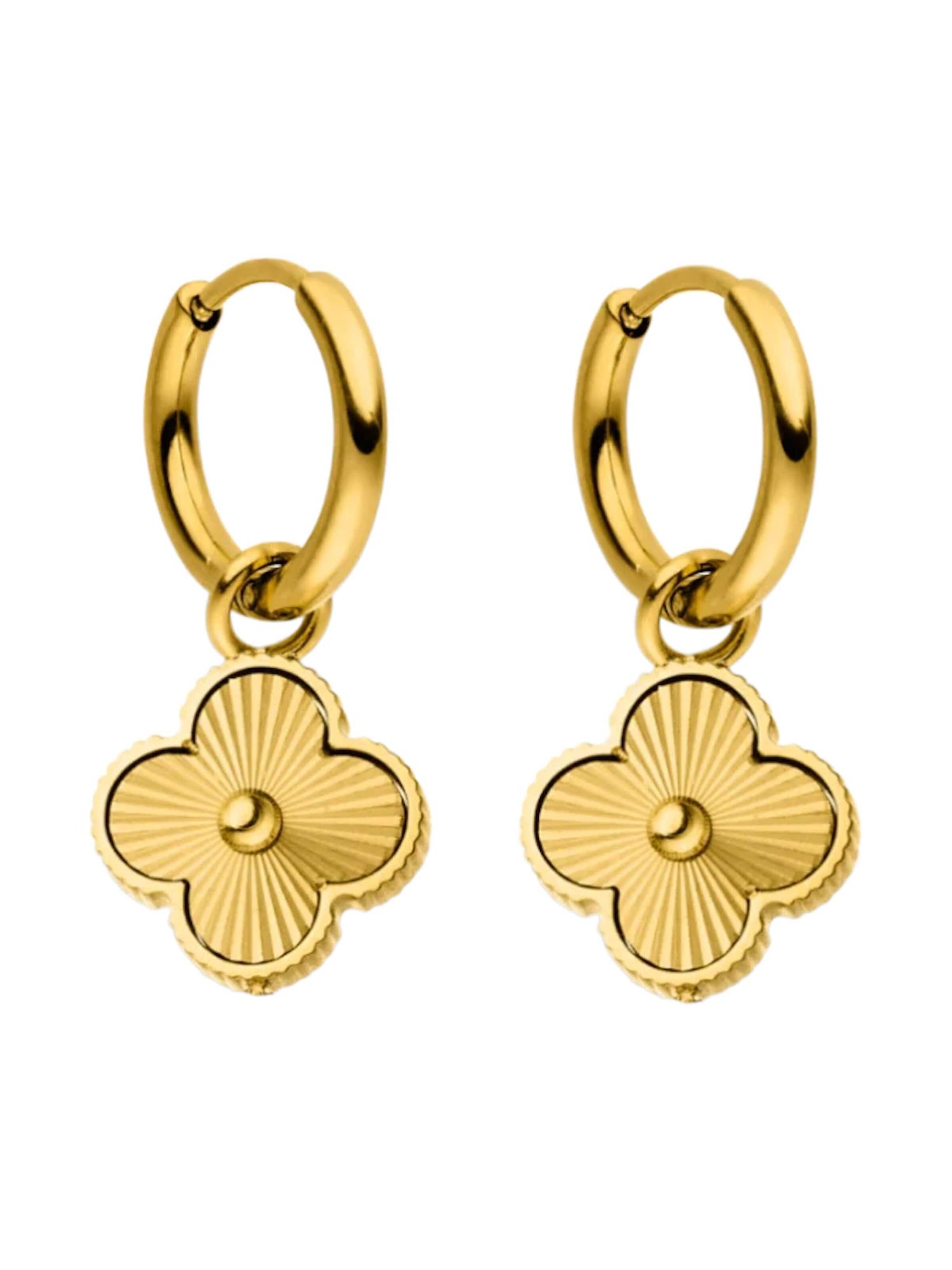 Cala Rose Ohrringe 'ELEGANT CLOVER'‌‌‌‌‌ in Gold: Vorderseite