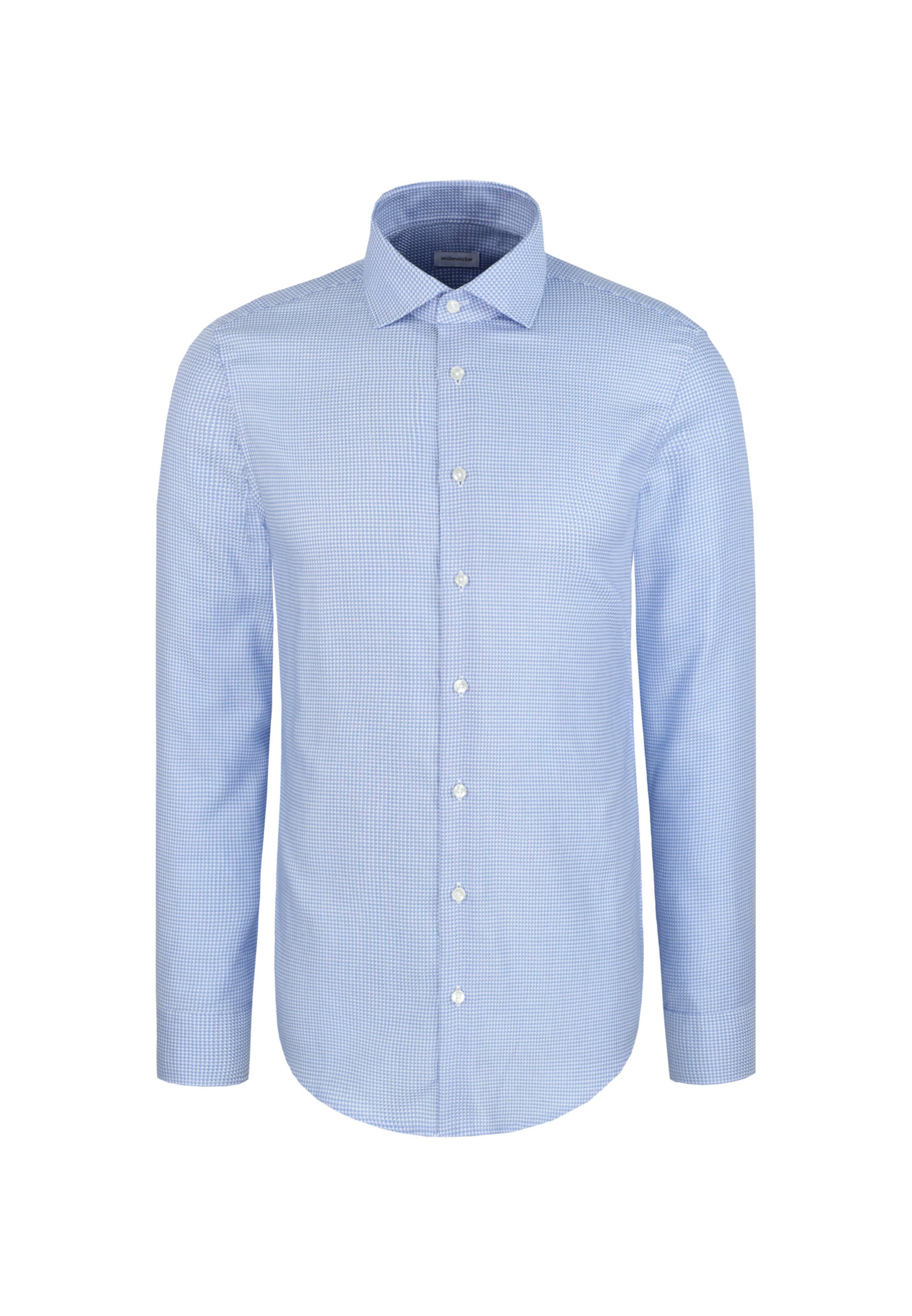 Coupe slim Chemise business 'Schwarze Rose' SEIDENSTICKER en bleu : devant