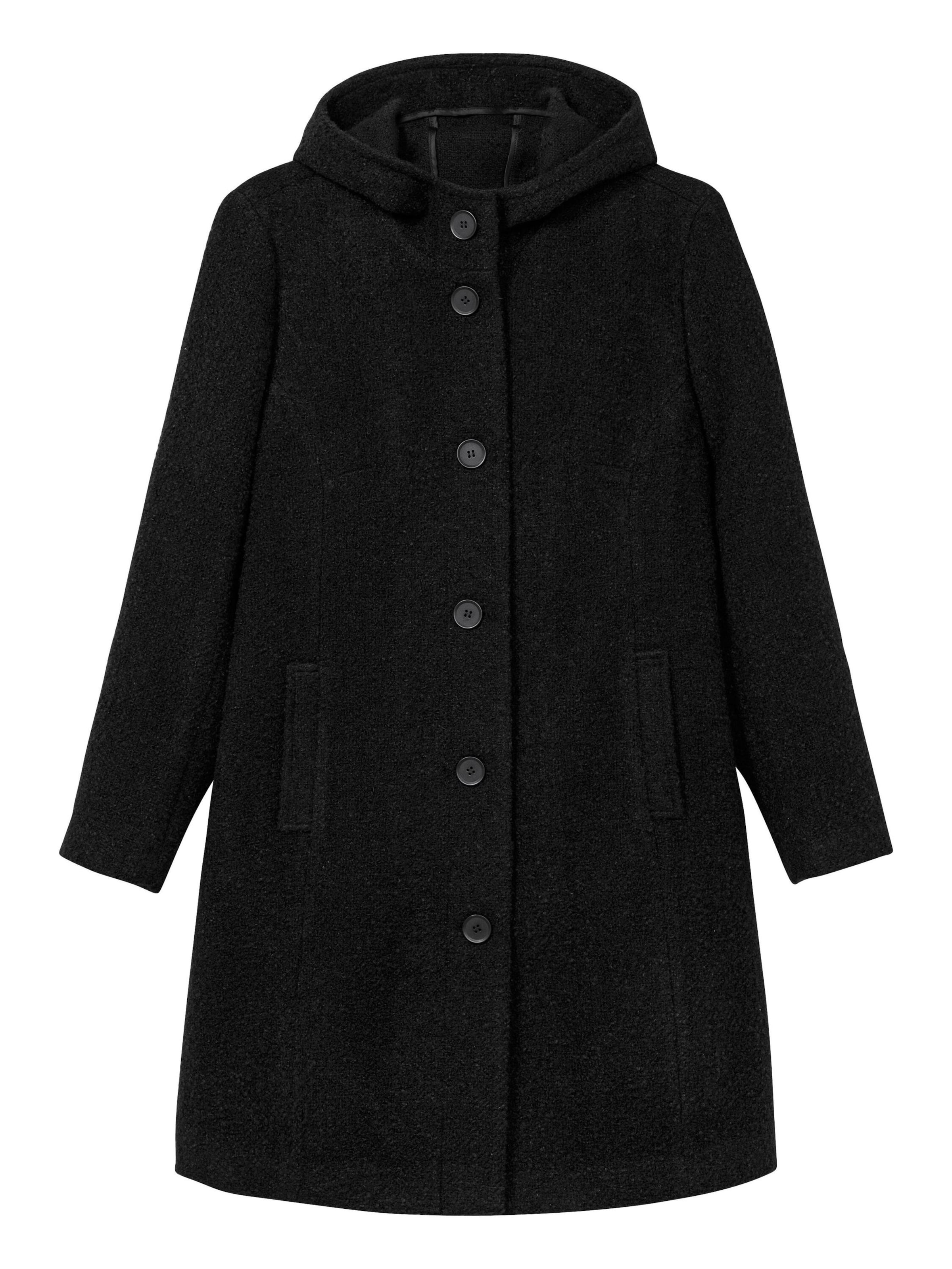 SHEEGO Ανοιξιάτικο και φθινοπωρινό παλτό σε μαύρο: μπροστά
