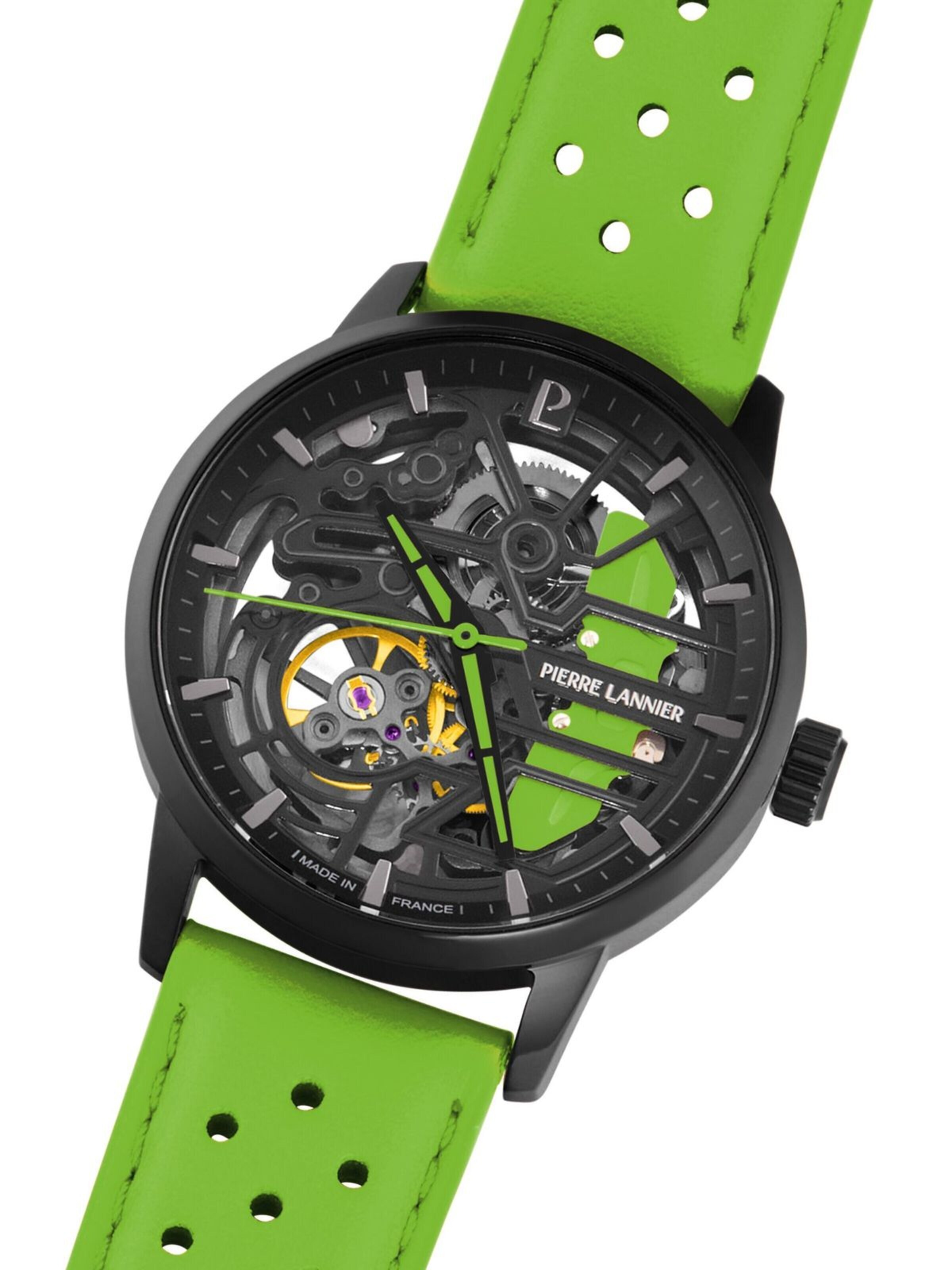 Pierre Lannier Analoog horloge 'Automatic watch Paddock' in Zwart