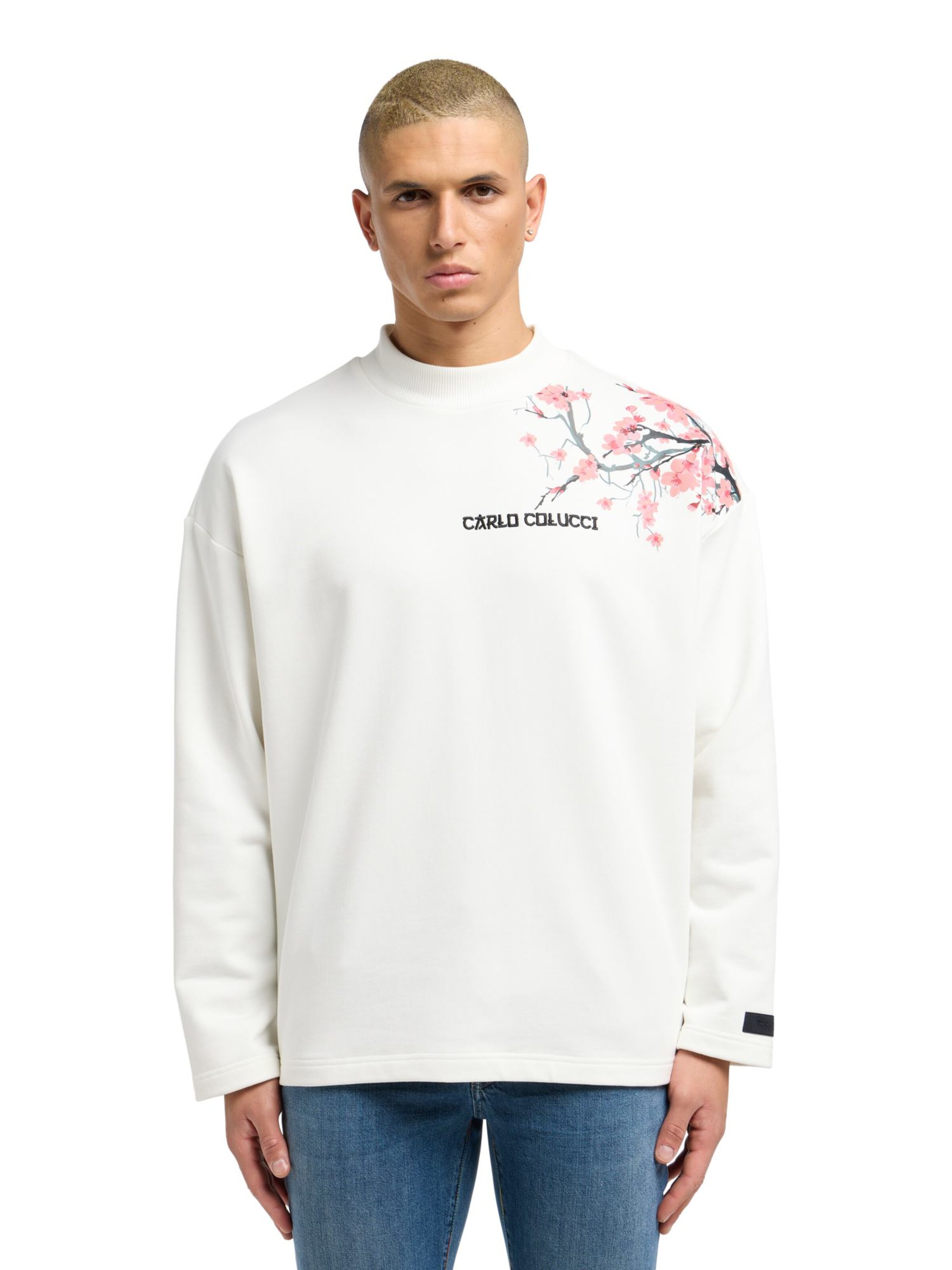 Carlo Colucci Sweatshirt 'Dragogna' in Weiß