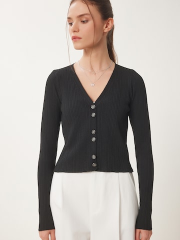Happiness İstanbul Kardigán - Čierna: predná strana