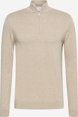 SELECTED HOMME Sweater 'Berg' in Beige: front