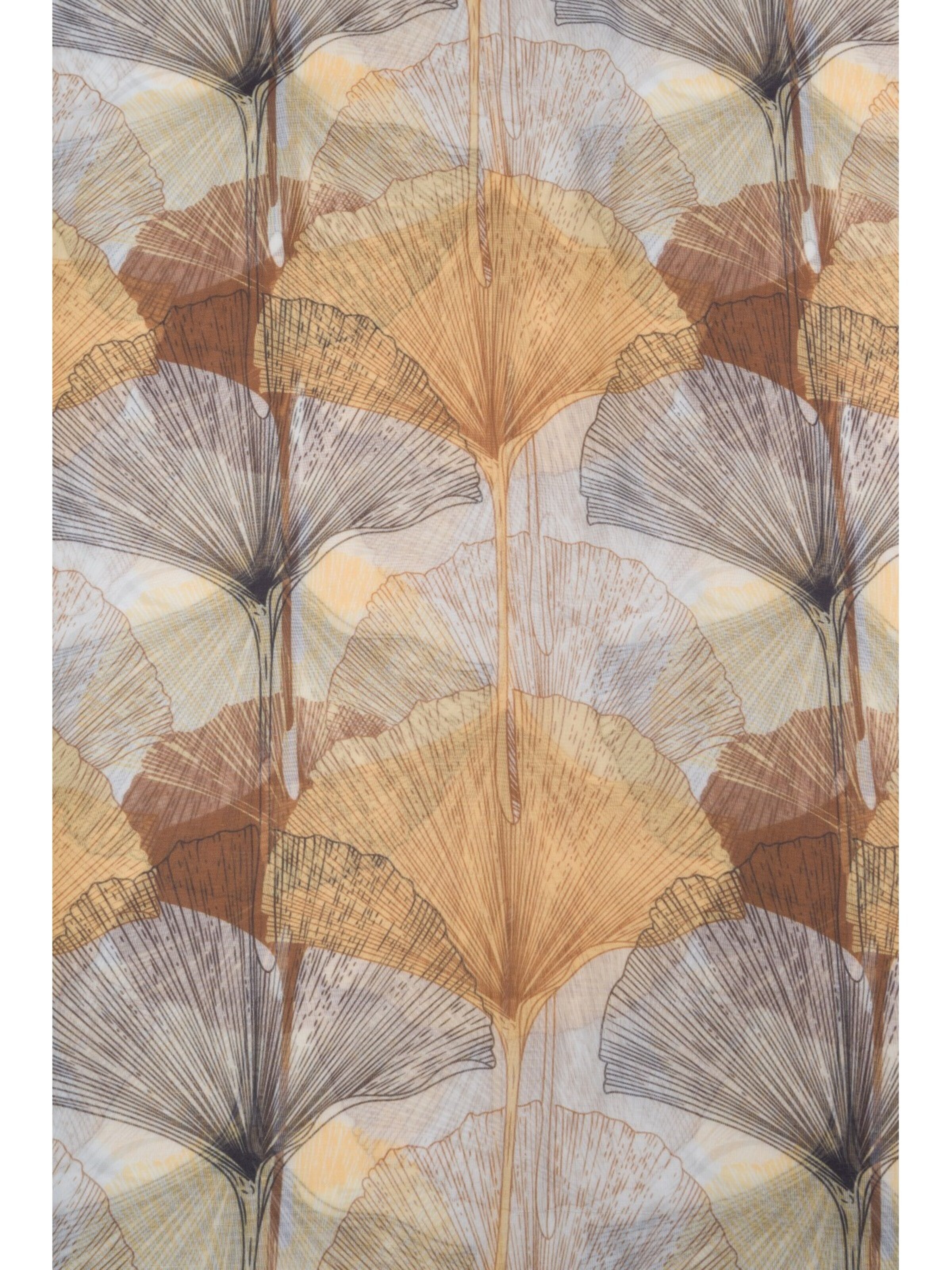 styleBREAKER Schal 'Langer Schal Ginkgo Leaves'‌‌‌‌‌‌‌‌‌‌ in Braun