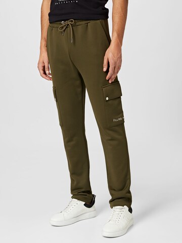 Filling Pieces Regular Trousers in Green: front