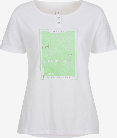 LPO T-Shirt 'Stina' in mint / schwarz / silber / weiß, Produktansicht