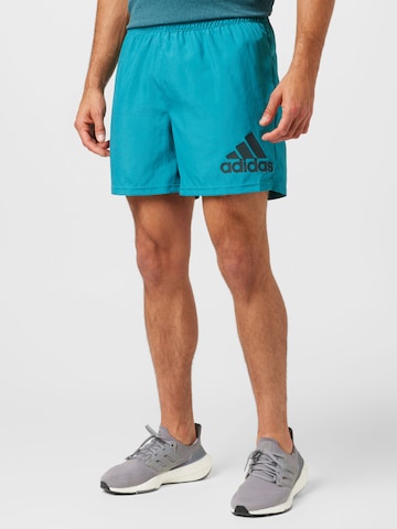 ADIDAS SPORTSWEAR Regular Workout Pants 'Run It' in Blue: front