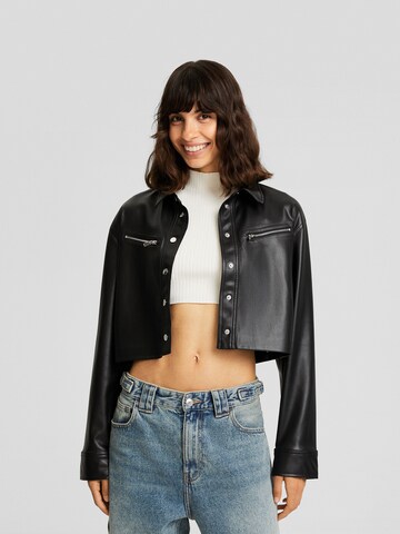 Veste mi-saison Bershka en noir : devant