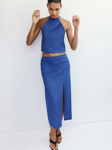 Jupe 'SANTORI' MANGO en bleu : devant