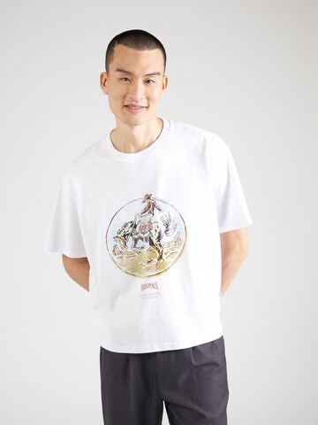 JACK & JONES Тениска в бяло: отпред