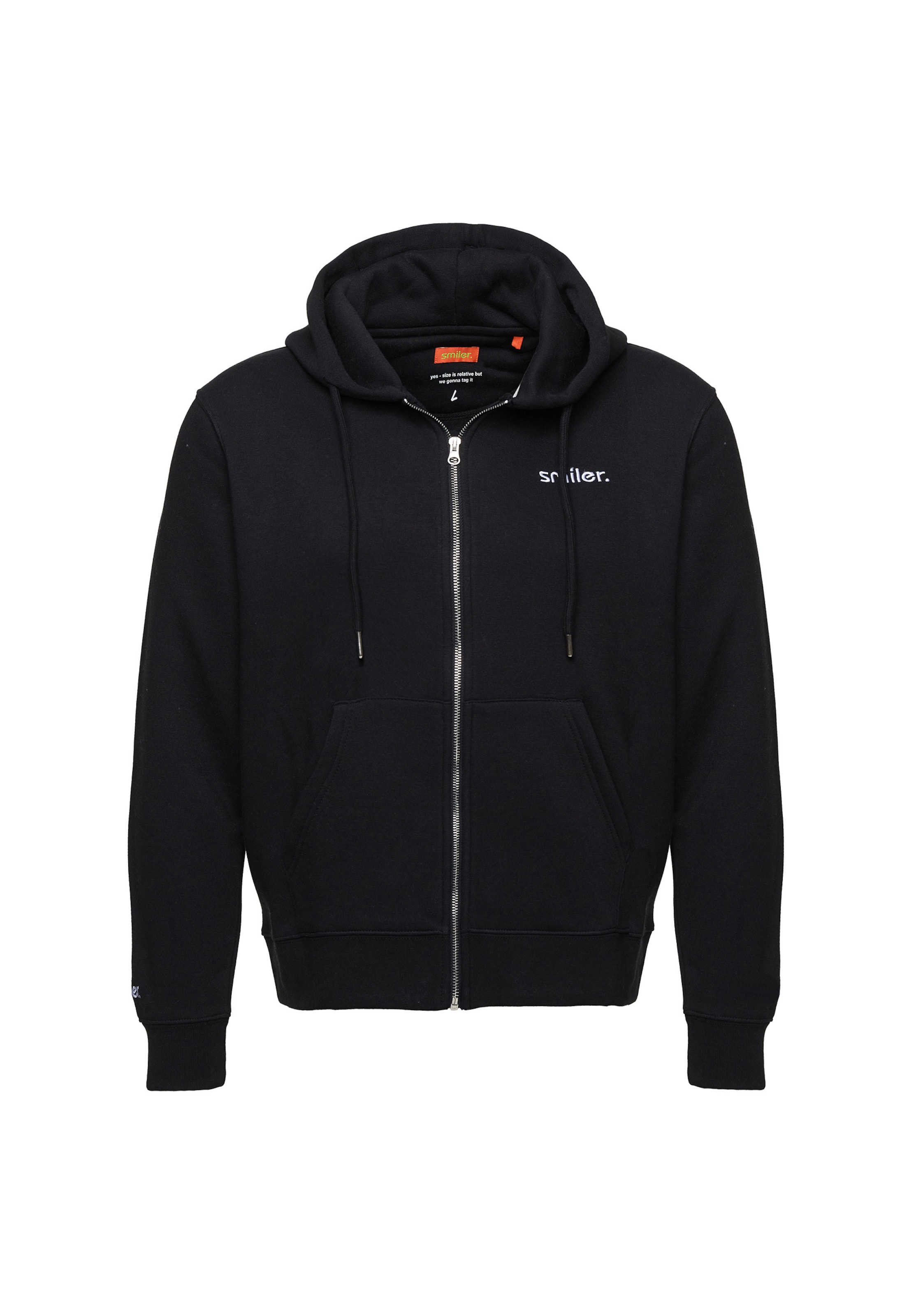 smiler. Sweatjacke in Schwarz: Vorderseite