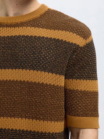 SELECTED HOMME Sweater 'SLHGINGER' in Brown