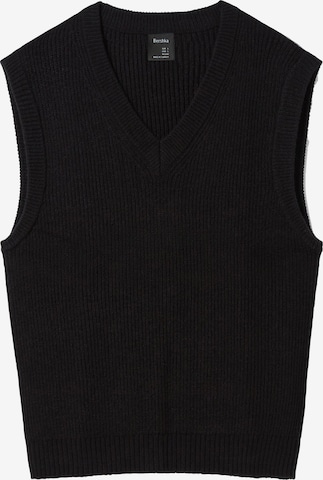 Bershka Sweater Vest in Black: front