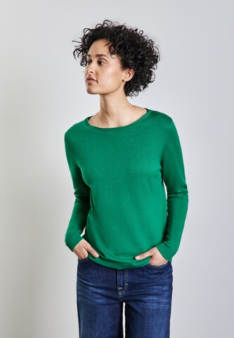 STREET ONE Weicher Strickpullover in Grün: Vorderseite