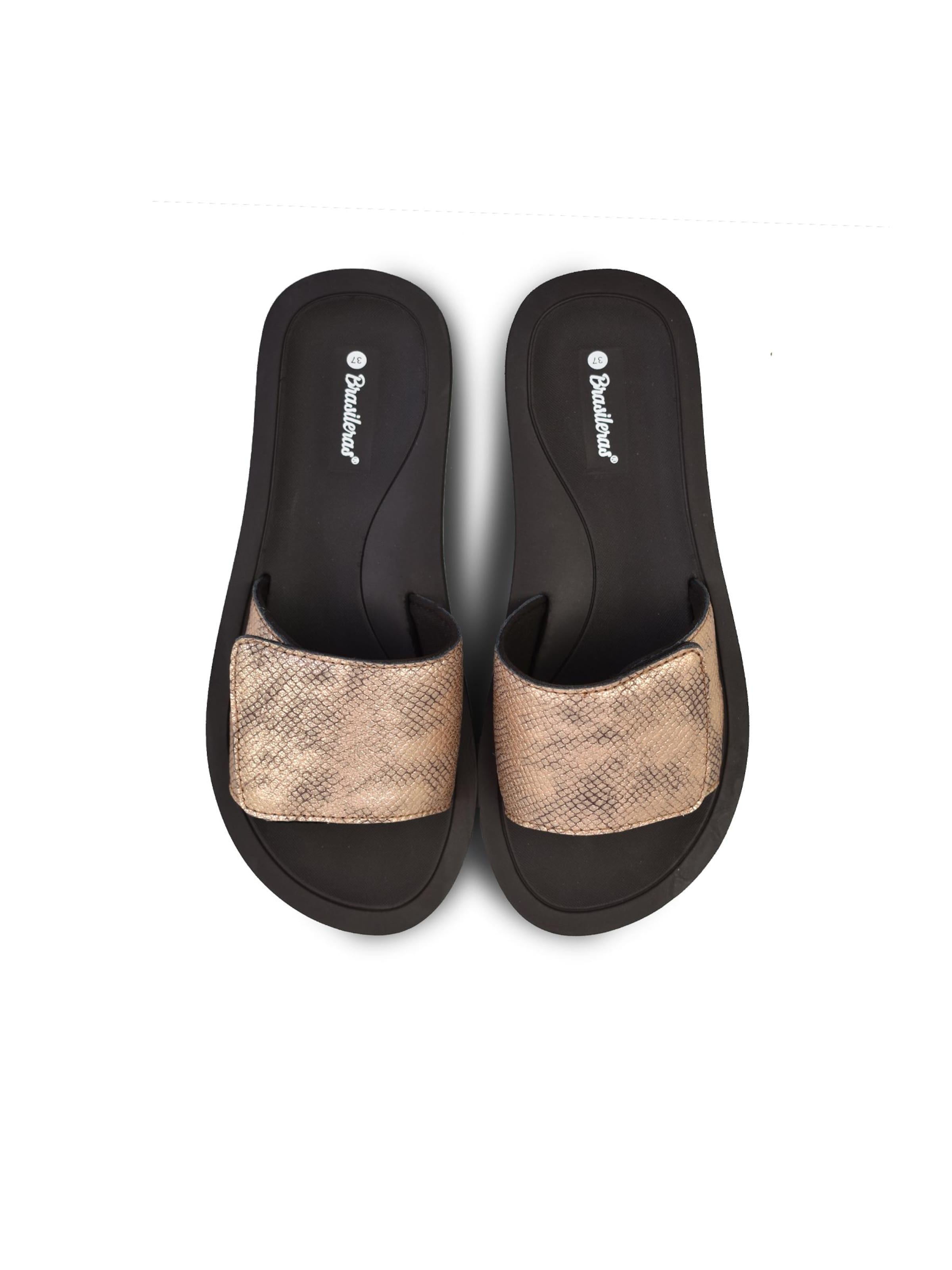 Zoccoletto 'Platino' di Brasileras in marrone: frontale