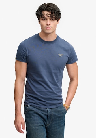 Superdry & Co Тениска 'Essential Serif' в синьо: отпред
