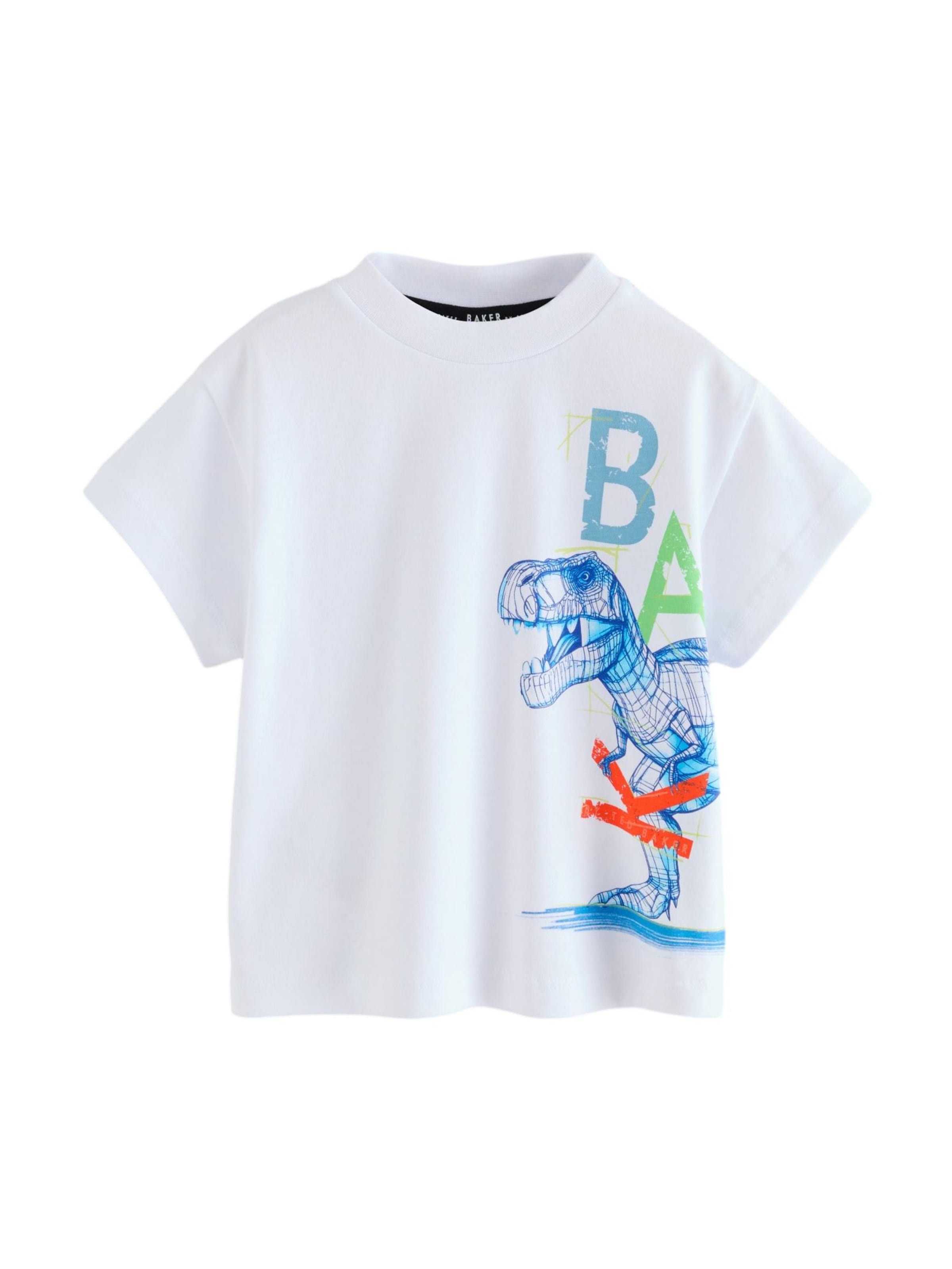 Baker by Ted Baker T-shirt 'Dinosaur' i vit: framsida