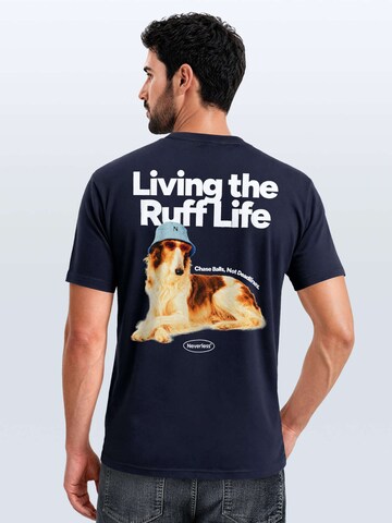 Neverless Shirt 'Ruff Life Borzoi' in Blue