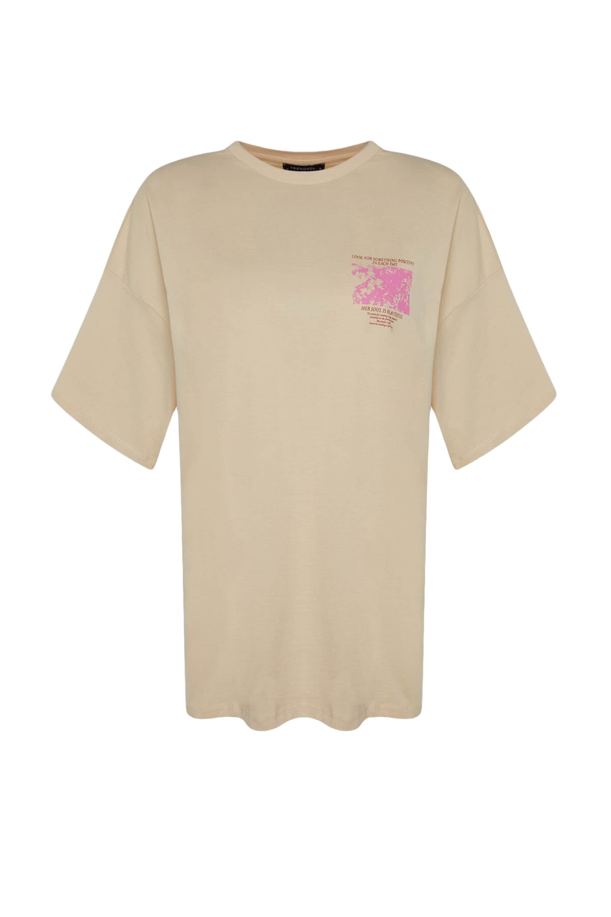 Trendyol Shirts i XS i beige / lys pink / rød, Produktvisning