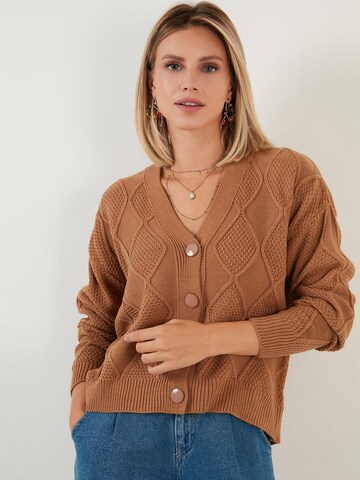 LELA Knit Cardigan in Brown