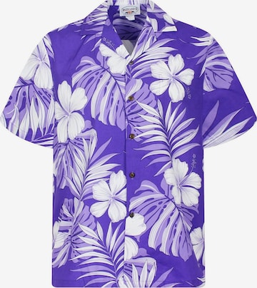 Pacific Legend Button Up Shirt 'Palmenblätter' in Purple: front