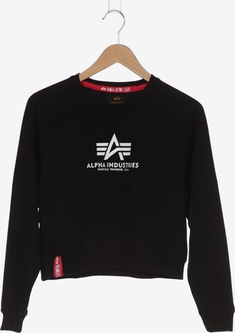 ALPHA INDUSTRIES Sweatshirt & Zip-Up Hoodie in S in Black: front
