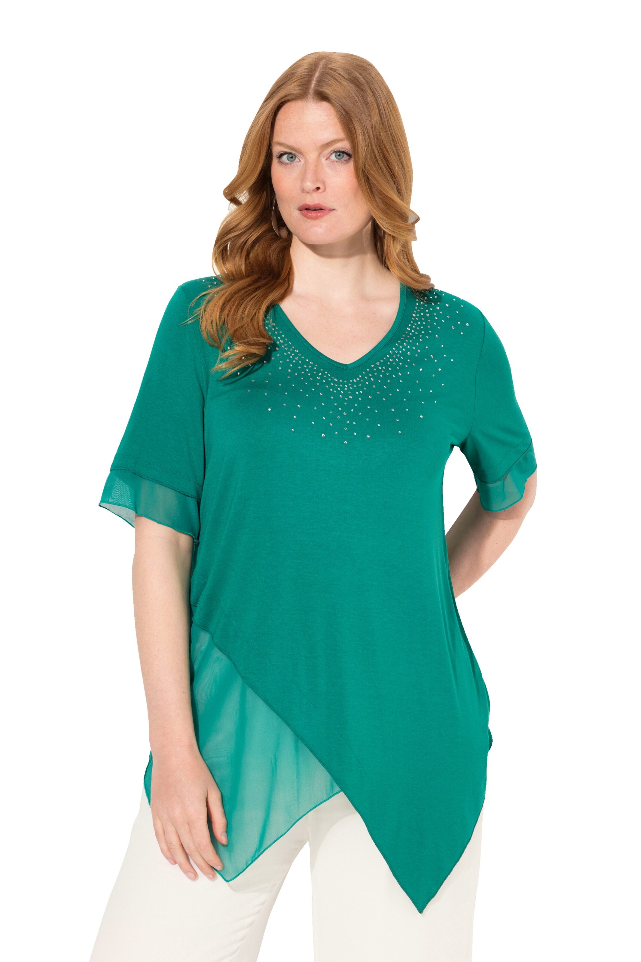 Ulla Popken Bluse in Blau: Vorderseite