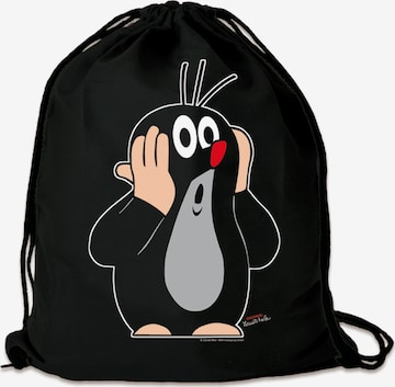 LOGOSHIRT Sportturnbeutel 'Der kleine Maulwurf - Oh!' in Schwarz: Vorderseite