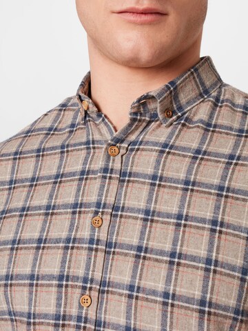 Kronstadt Regular fit Button Up Shirt 'Johan' in Beige